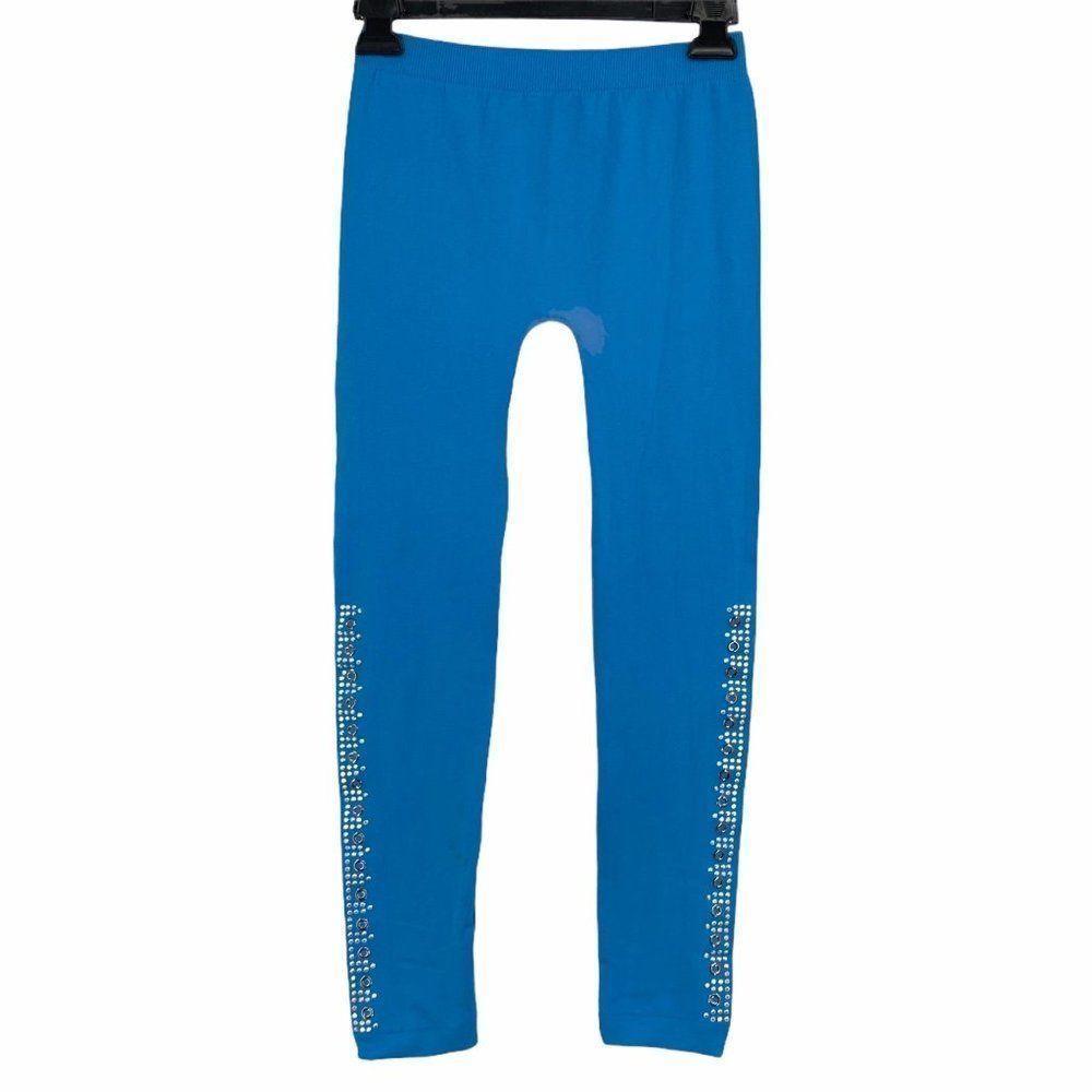 Womens Grip Leggings S/M Blue 9694 Seamless